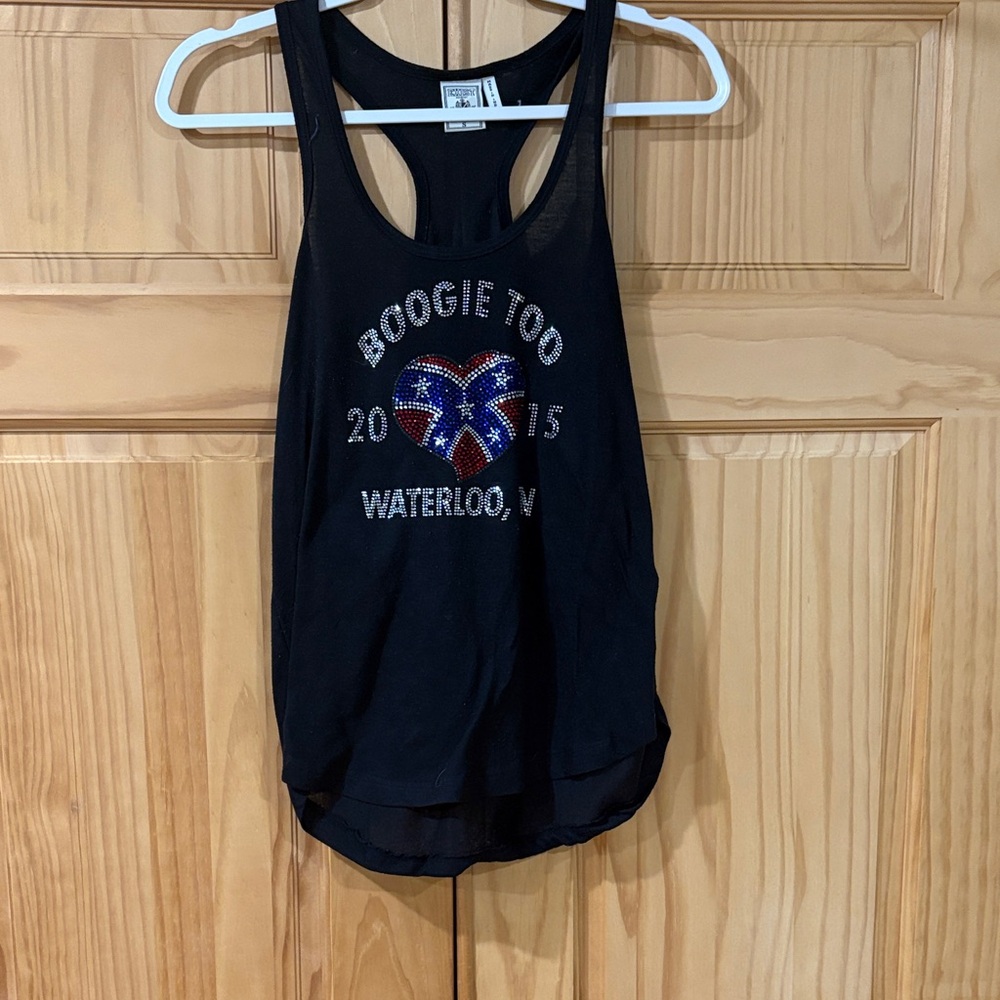 Exist Black Tank Top with Colorful Graphic